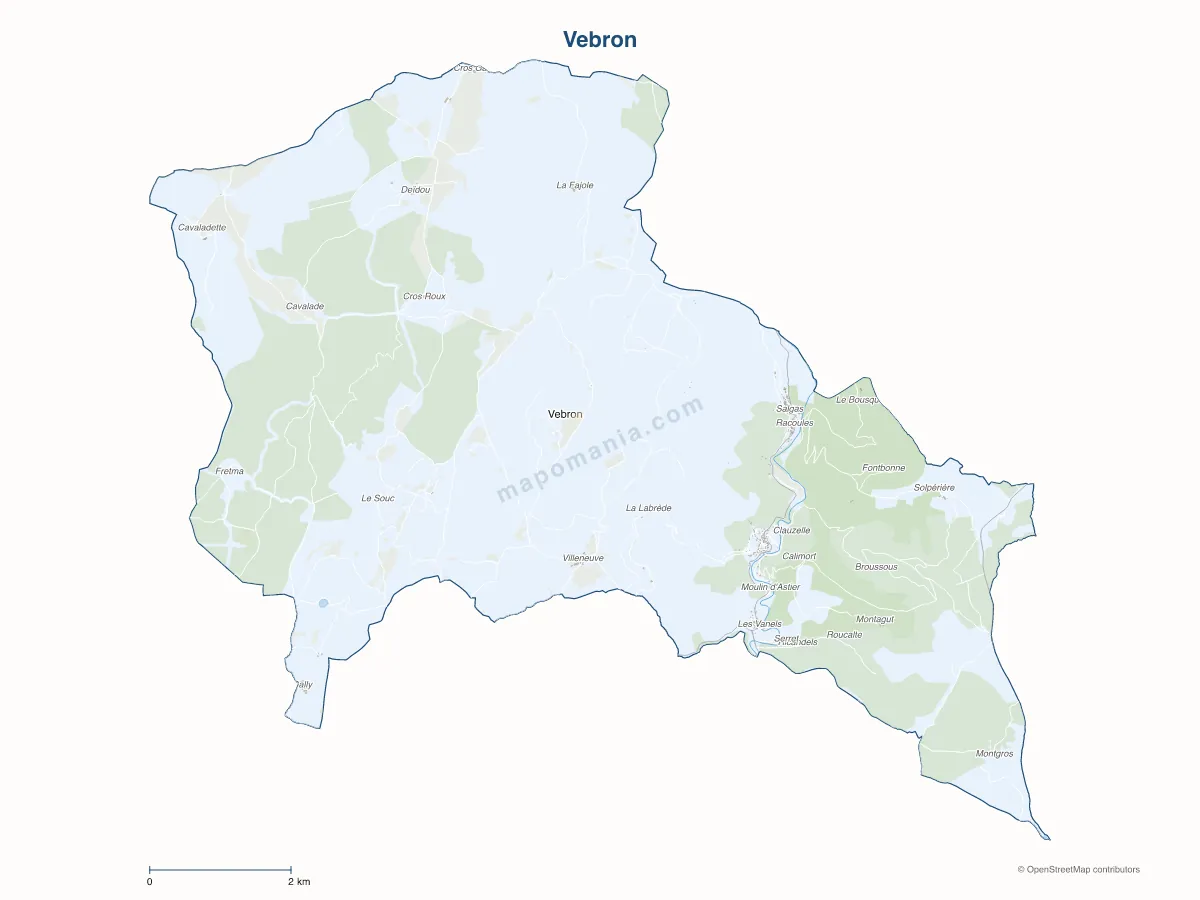 Carte de Vebron à personnaliser