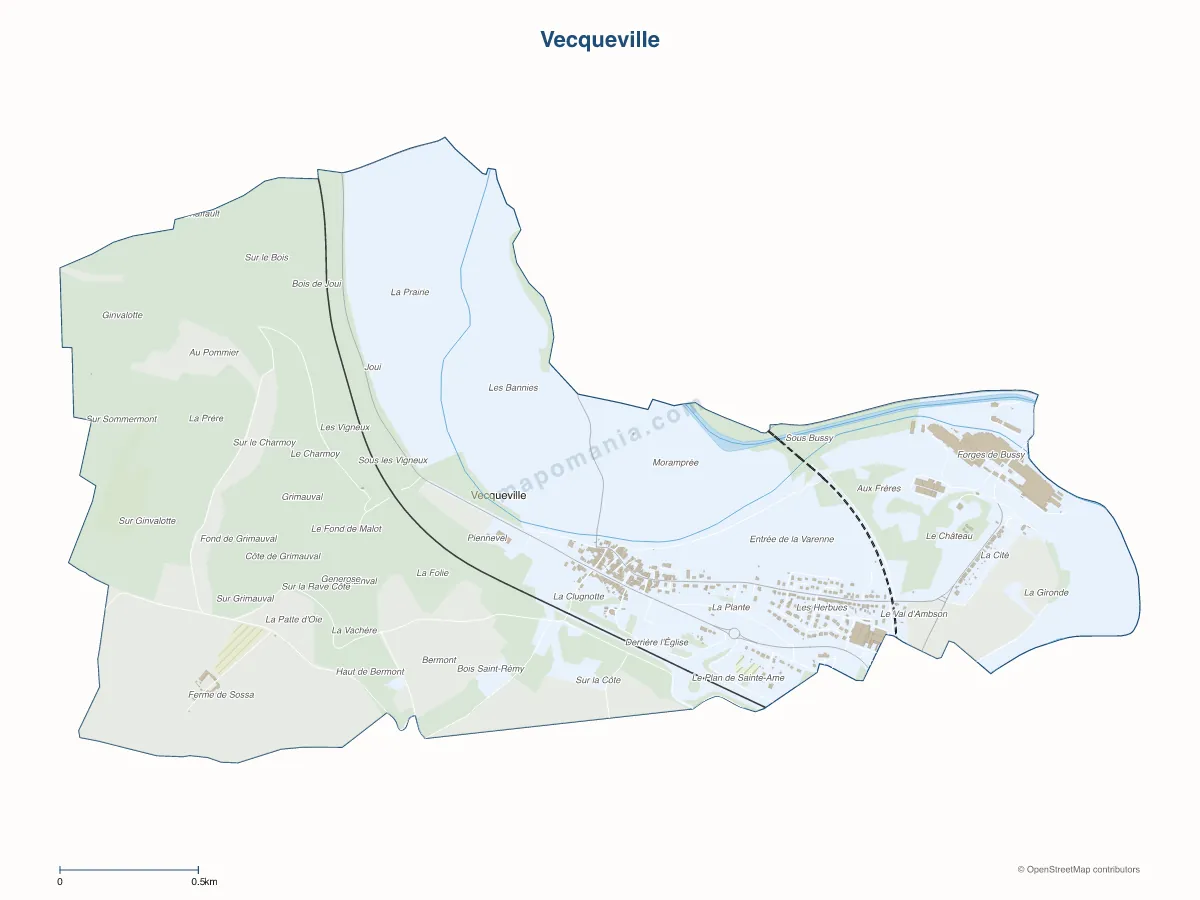 Carte de Vecqueville à personnaliser
