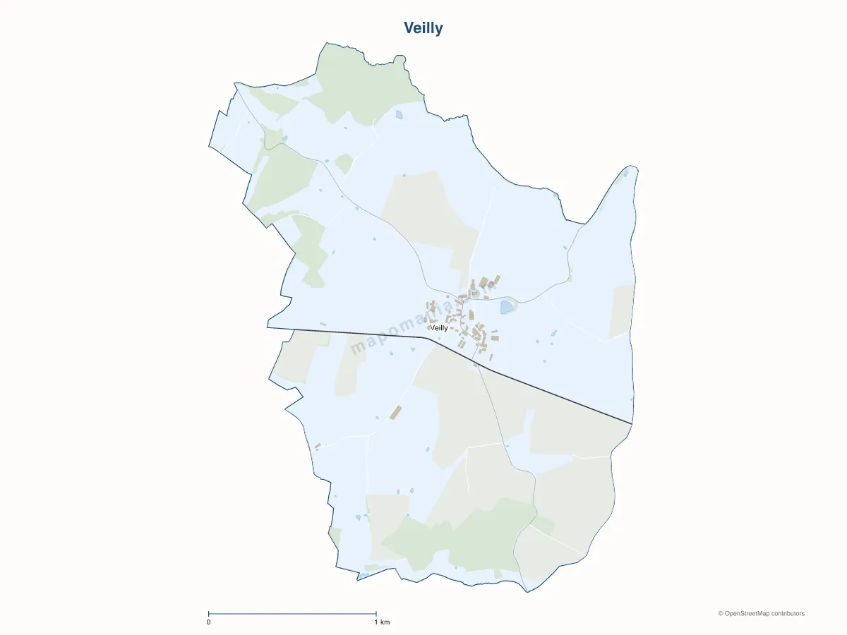 Carte de Veilly à personnaliser
