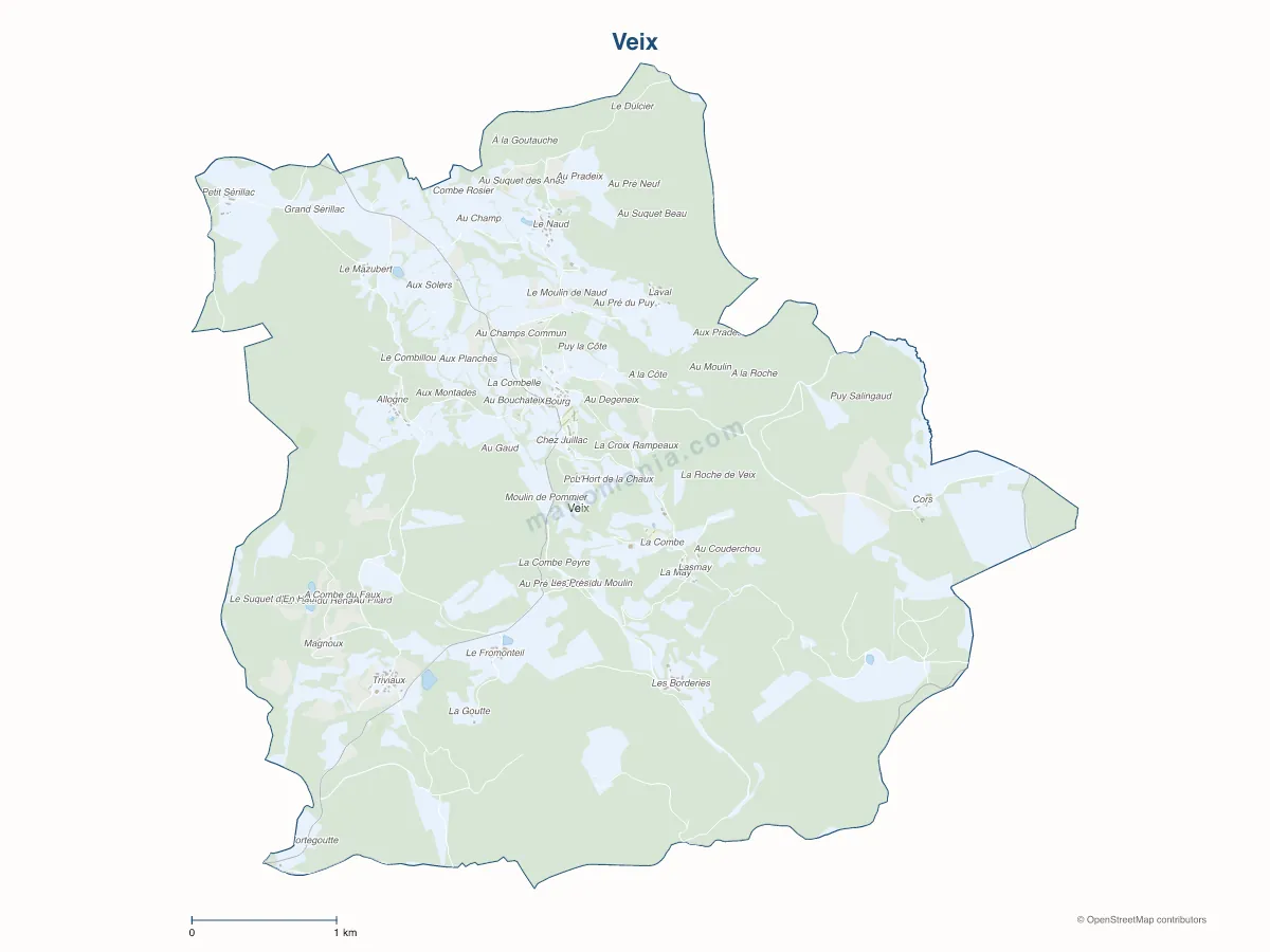 Carte de Veix à personnaliser