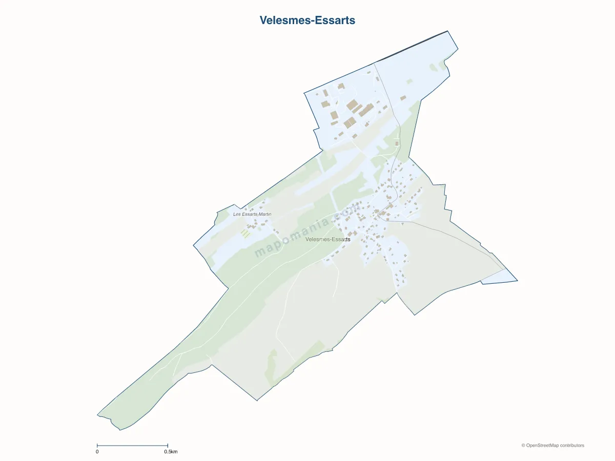 Carte de Velesmes-Essarts à personnaliser