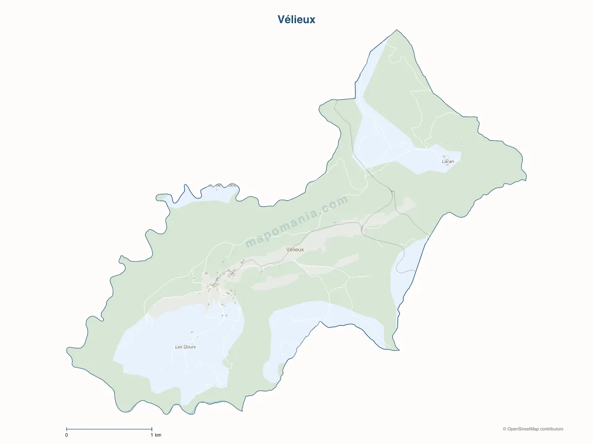 Carte de Vélieux à personnaliser