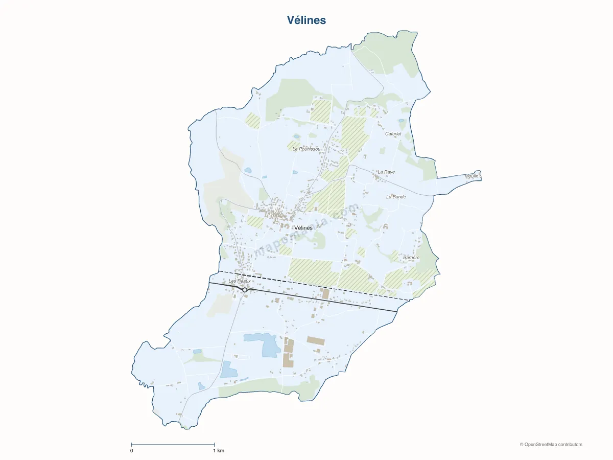 Carte de Vélines à personnaliser
