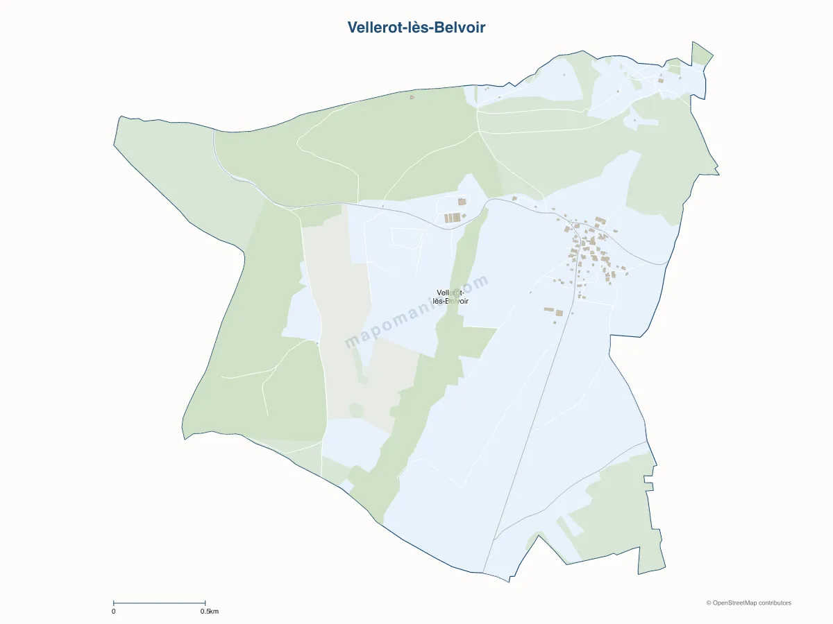 Carte de Vellerot-lès-Belvoir à personnaliser