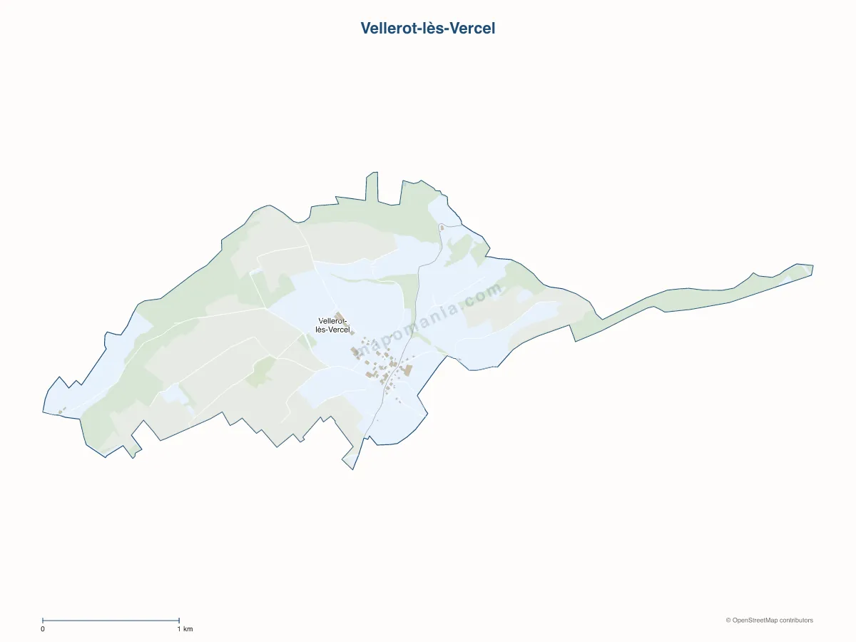 Carte de Vellerot-lès-Vercel à personnaliser