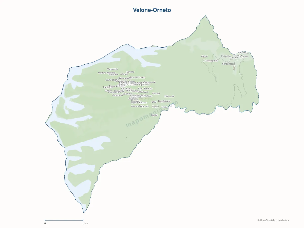 Carte de Velone-Orneto à personnaliser
