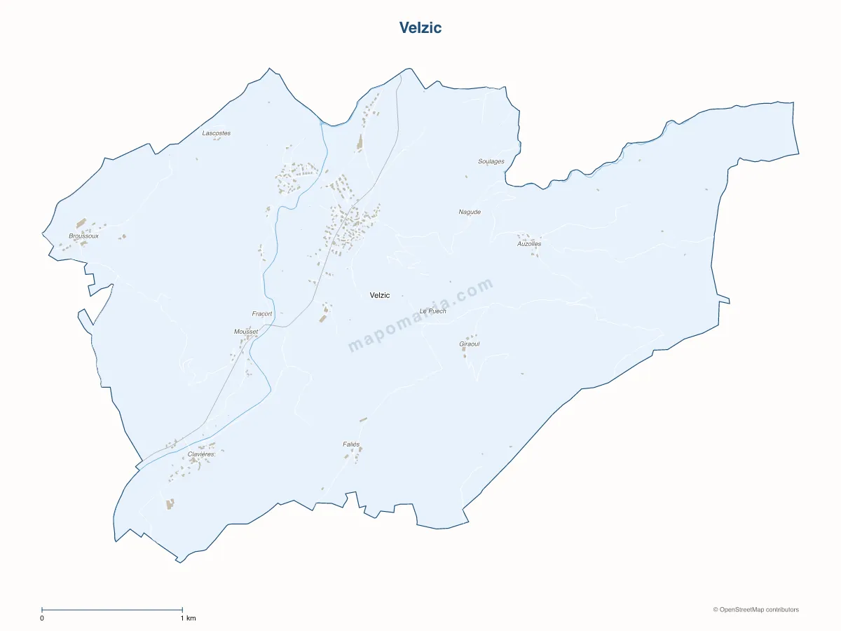 Carte de Velzic à personnaliser