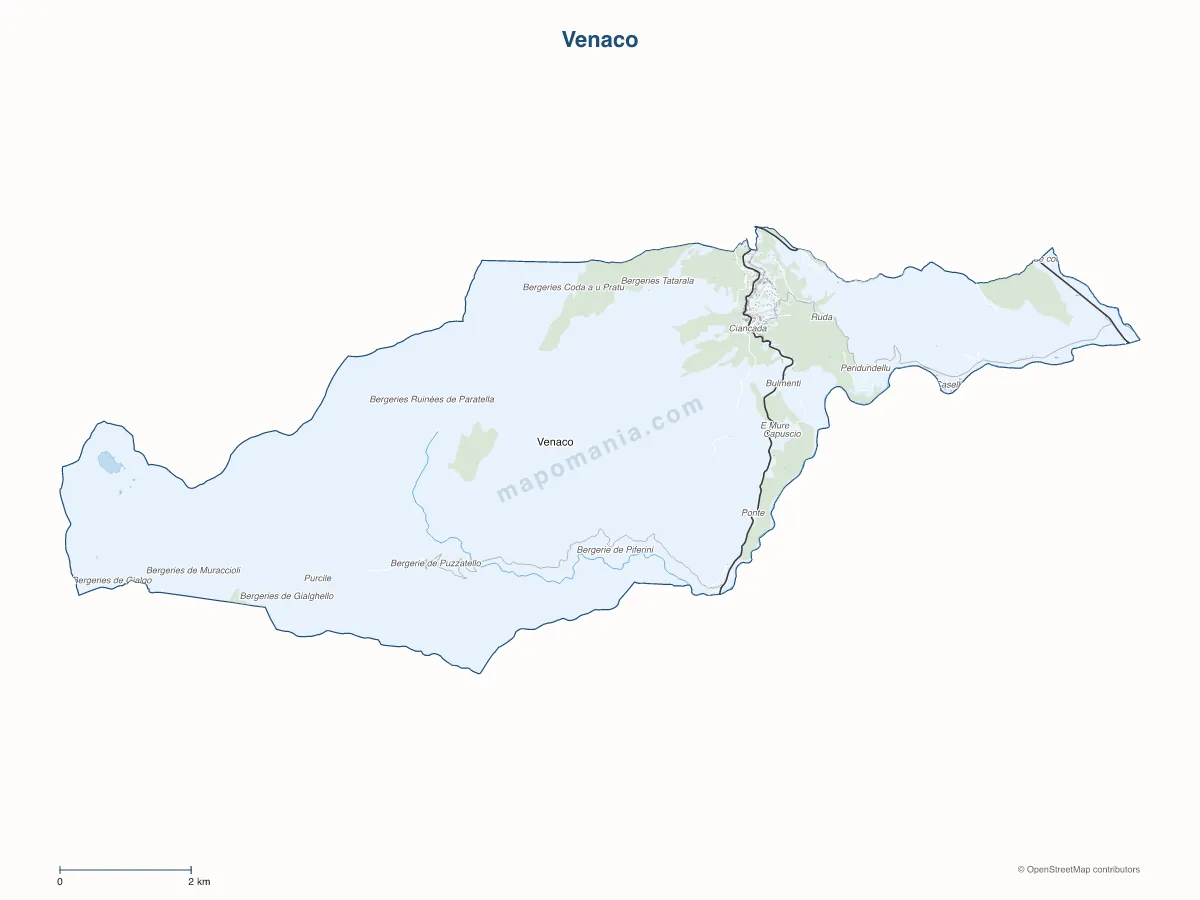 Carte de Venaco à personnaliser