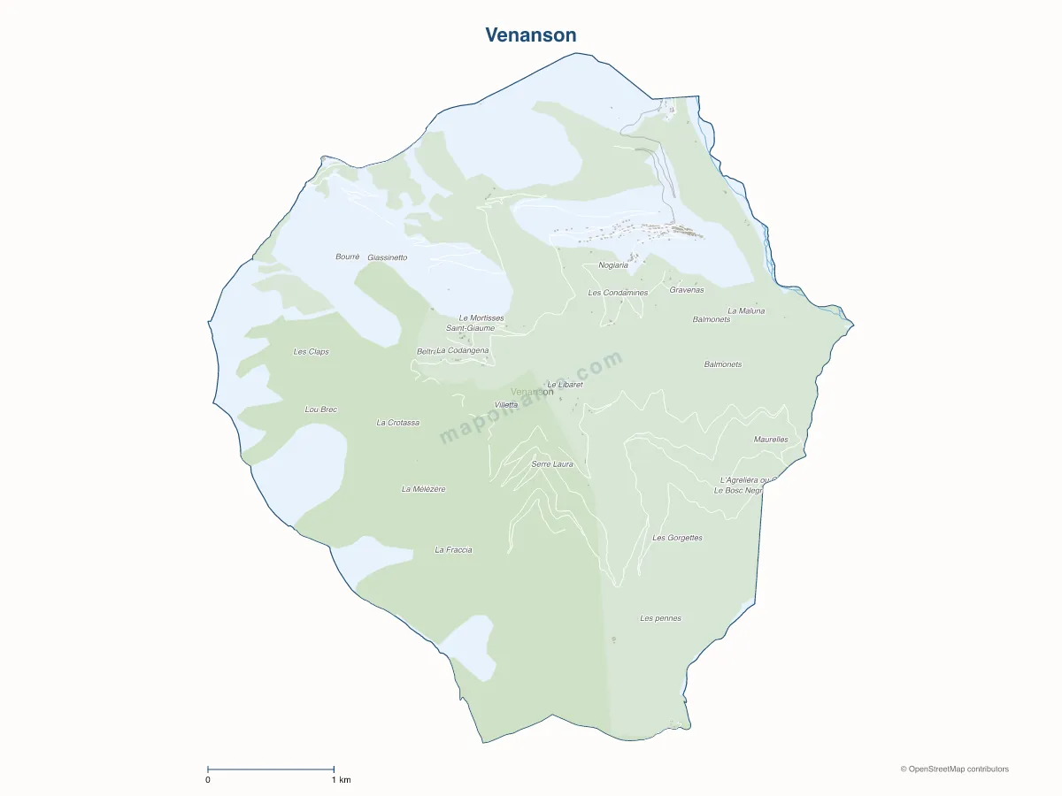 Carte de Venanson à personnaliser