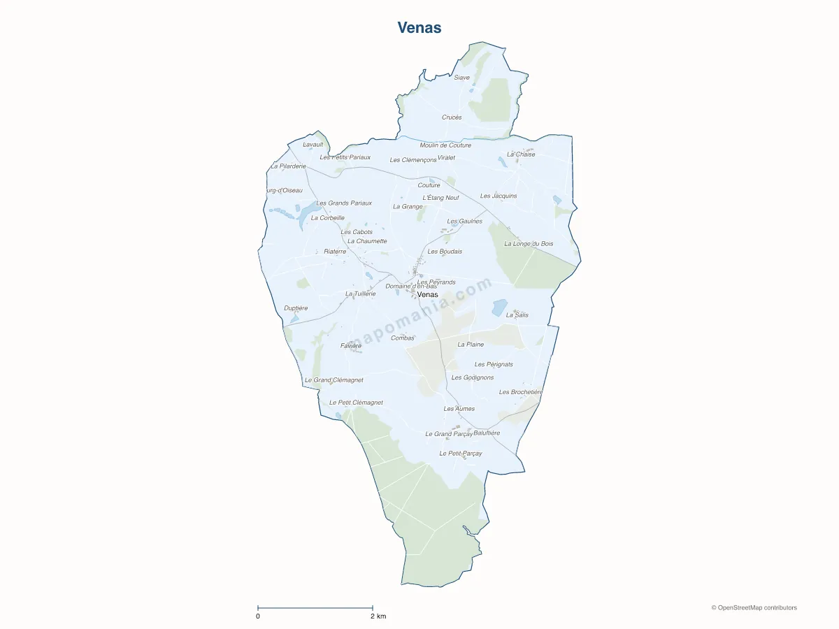 Carte de Venas à personnaliser