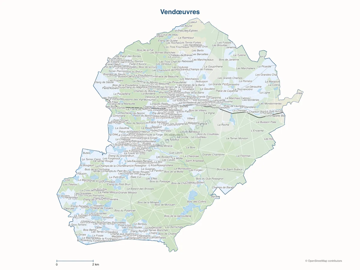 Carte de Vendœuvres à personnaliser