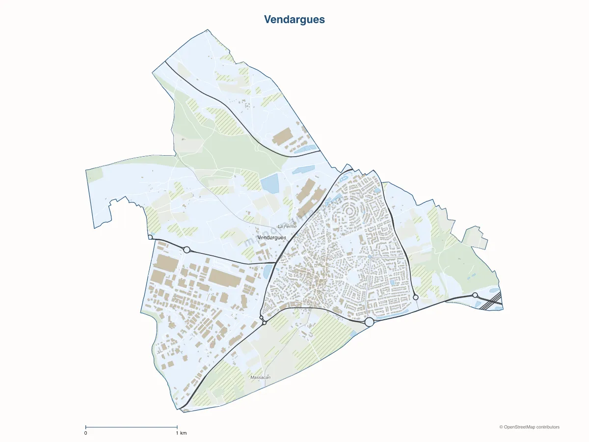 Carte de Vendargues à personnaliser