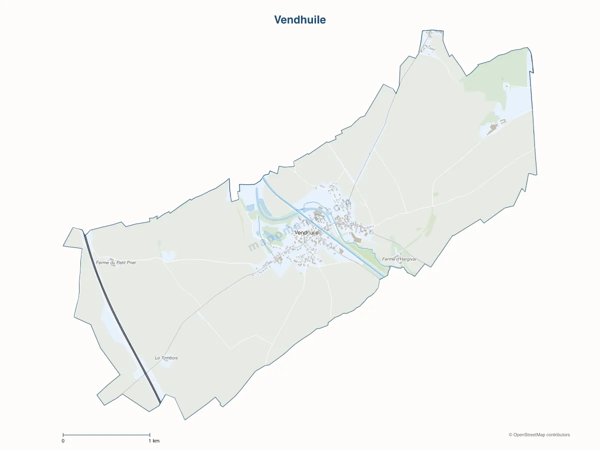 Carte de Vendhuile à personnaliser