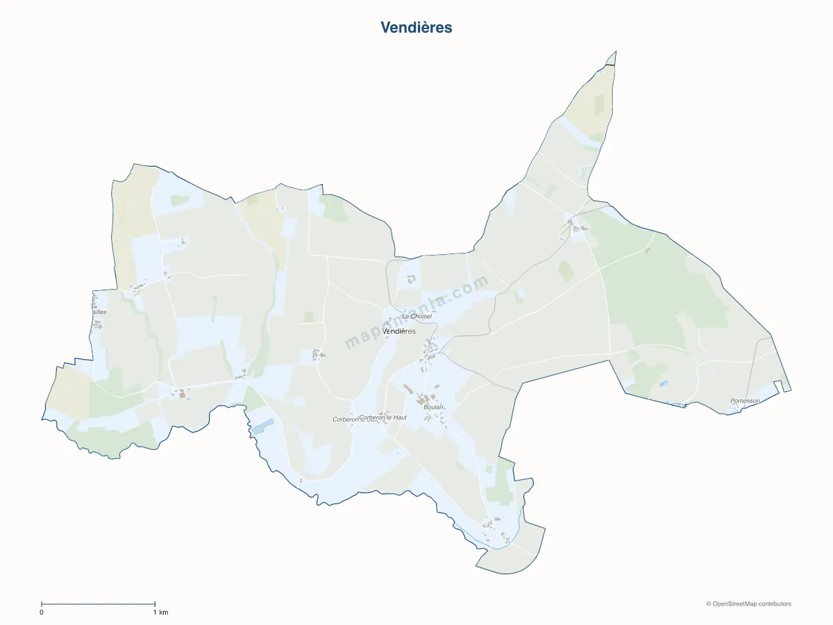 Carte de Vendières à personnaliser
