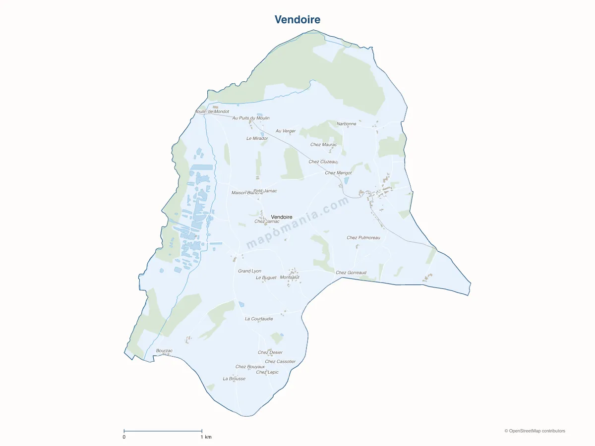 Carte de Vendoire à personnaliser