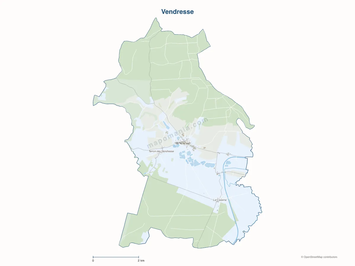 Carte de Vendresse à personnaliser