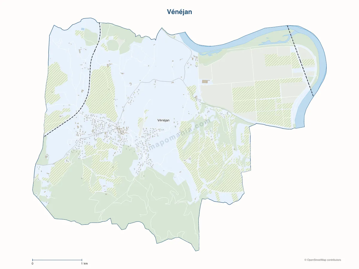 Carte de Vénéjan à personnaliser