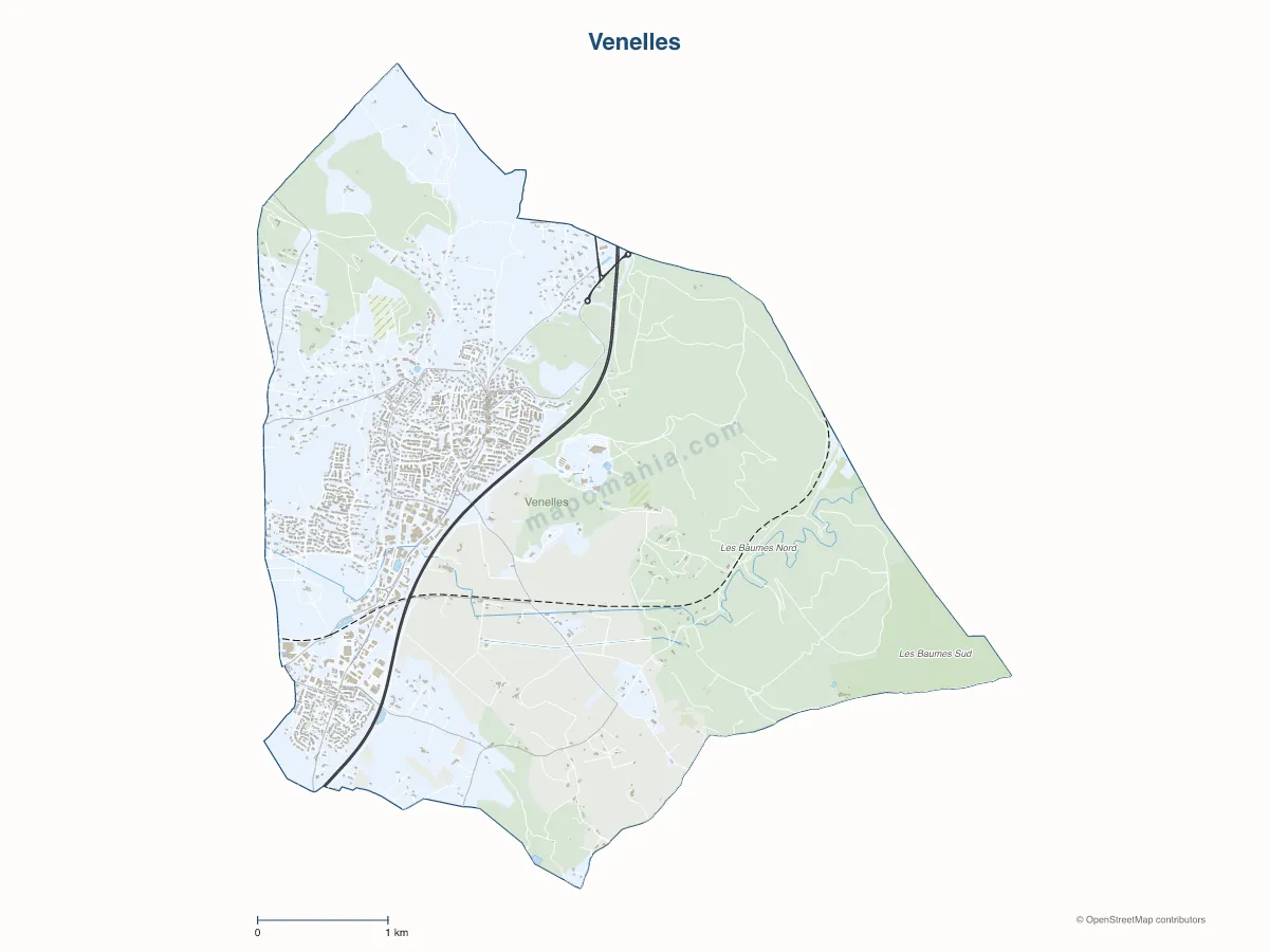 Carte de Venelles à personnaliser