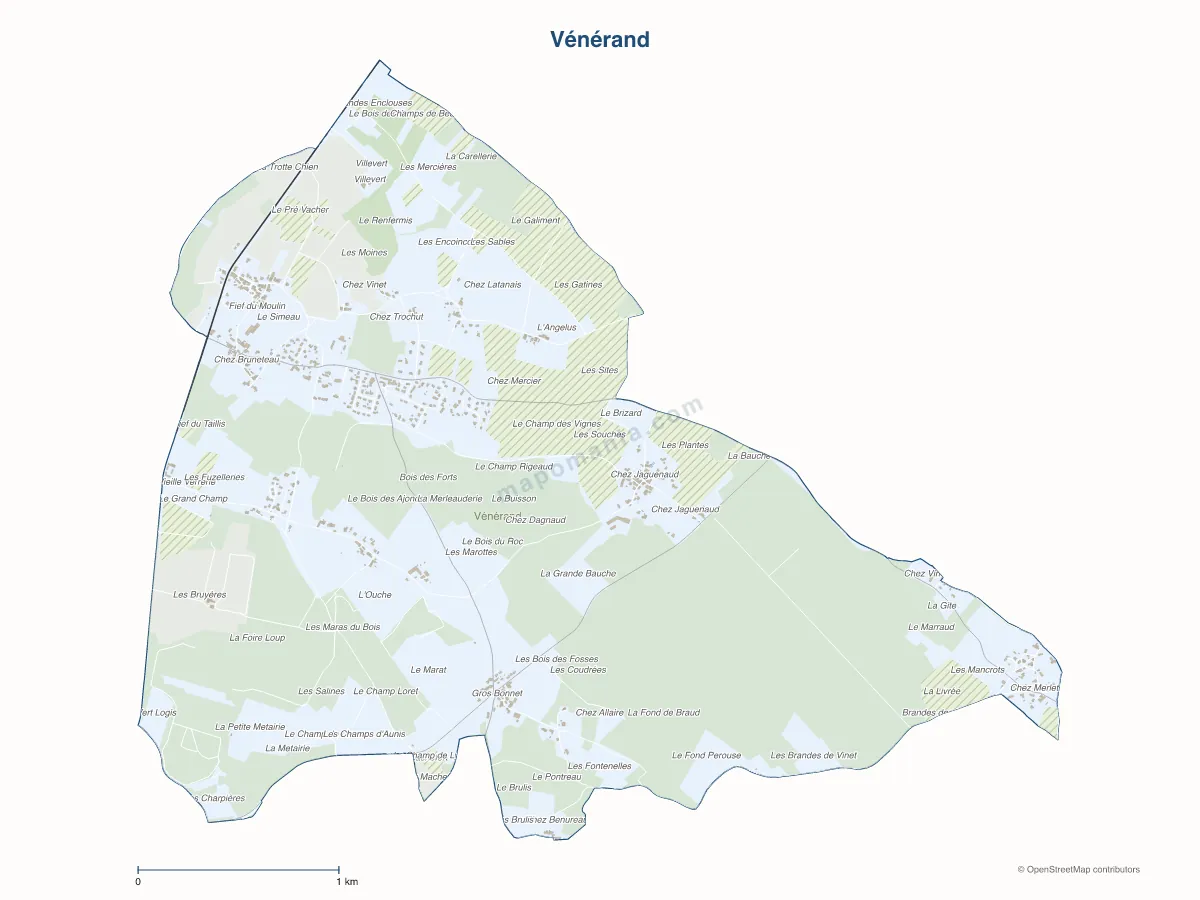 Carte de Vénérand à personnaliser