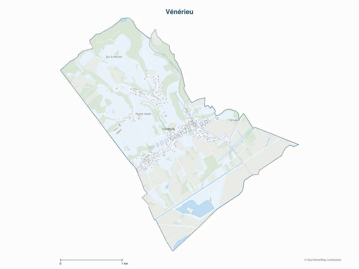 Carte de Vénérieu à personnaliser