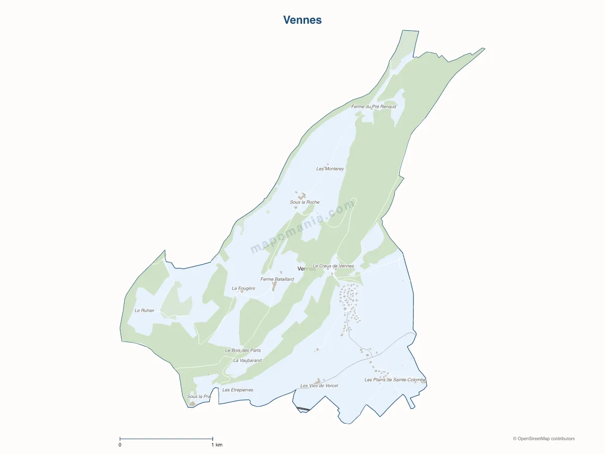 Carte de Vennes à personnaliser