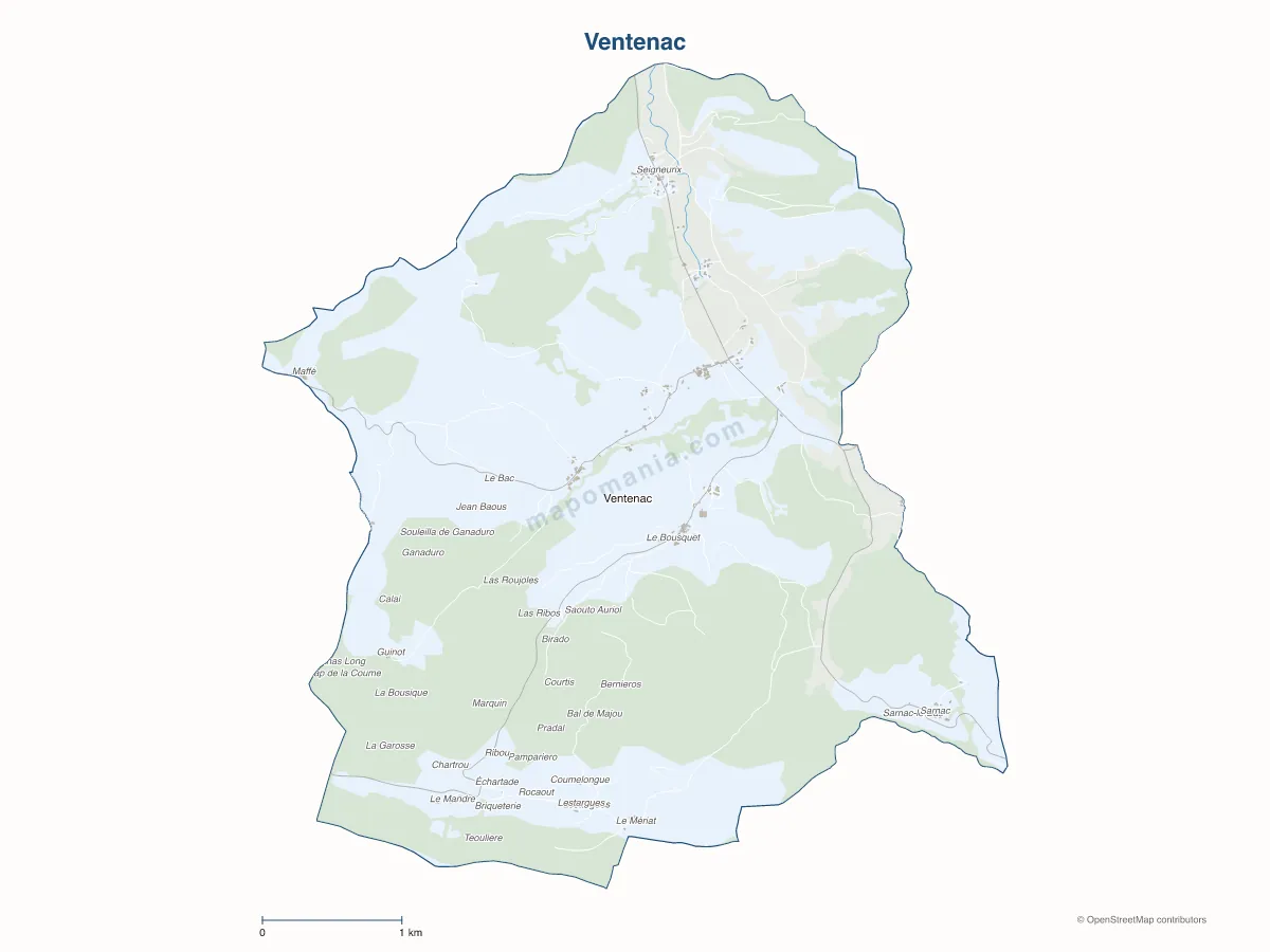 Carte de Ventenac à personnaliser