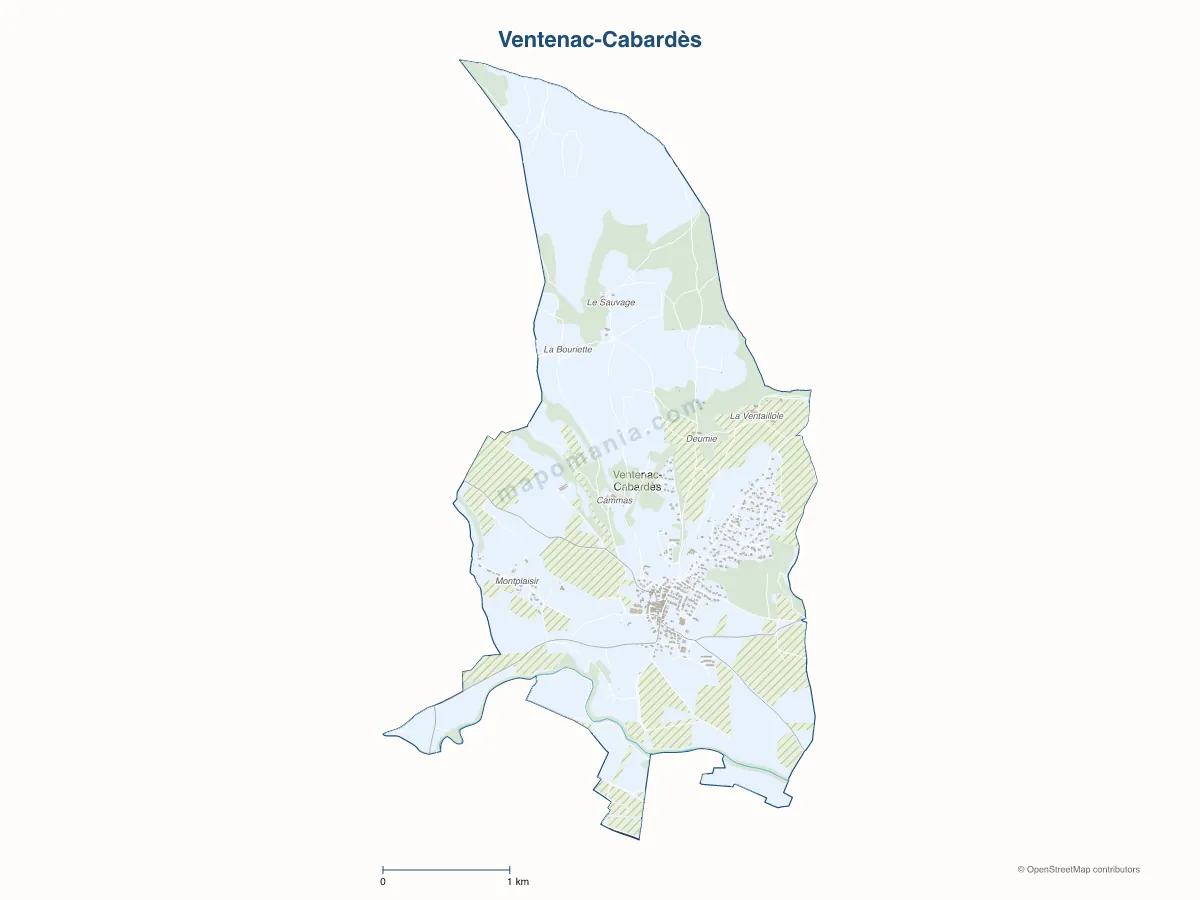 Carte de Ventenac-Cabardès à personnaliser