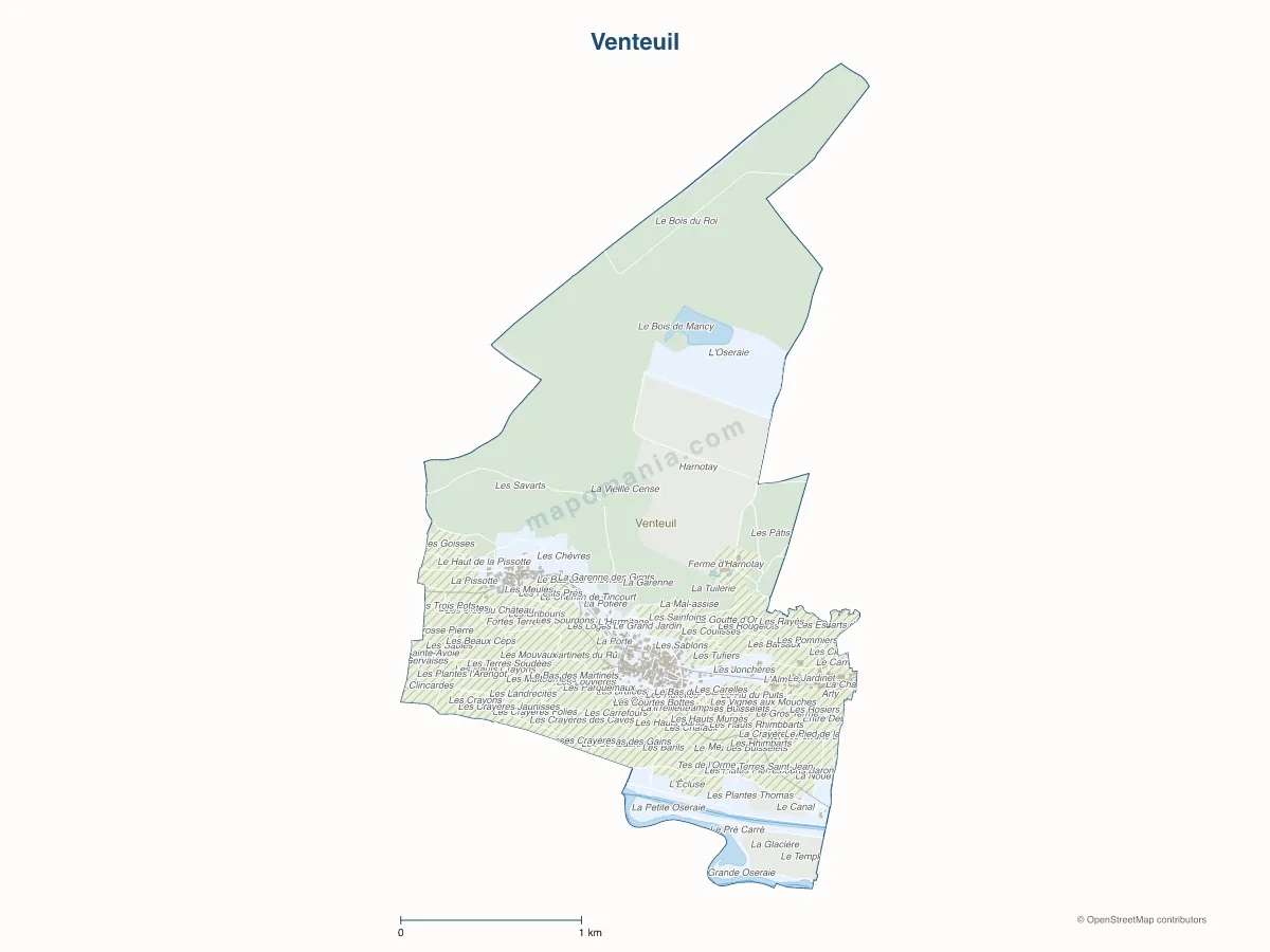 Carte de Venteuil à personnaliser