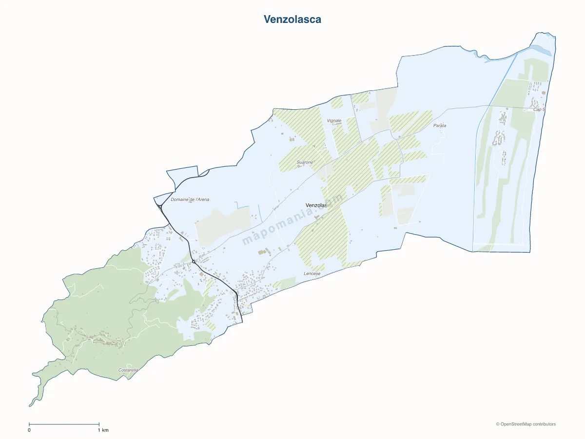 Carte de Venzolasca à personnaliser