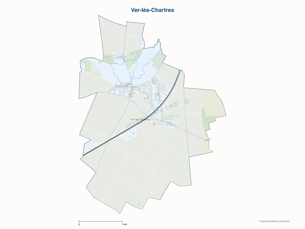 Carte de Ver-lès-Chartres à personnaliser