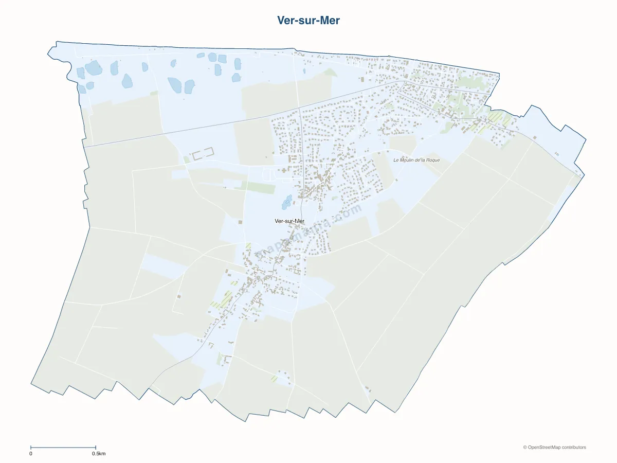 Carte de Ver-sur-Mer à personnaliser
