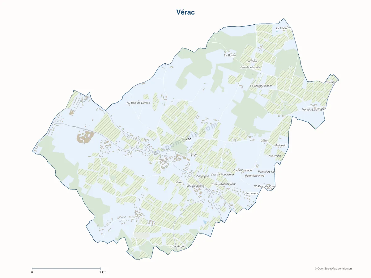 Carte de Vérac à personnaliser