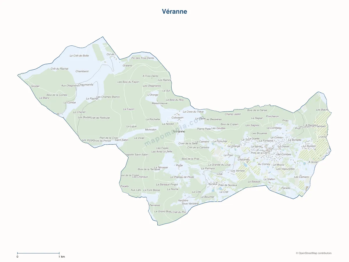 Carte de Véranne à personnaliser