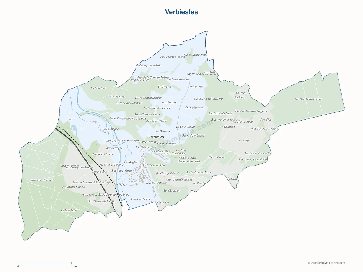 Carte de Verbiesles à personnaliser