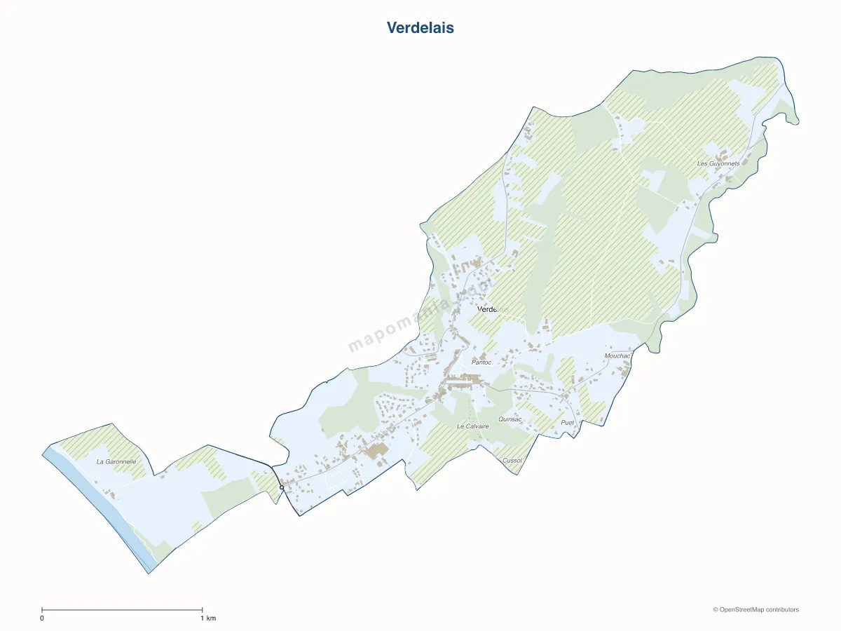 Carte de Verdelais à personnaliser