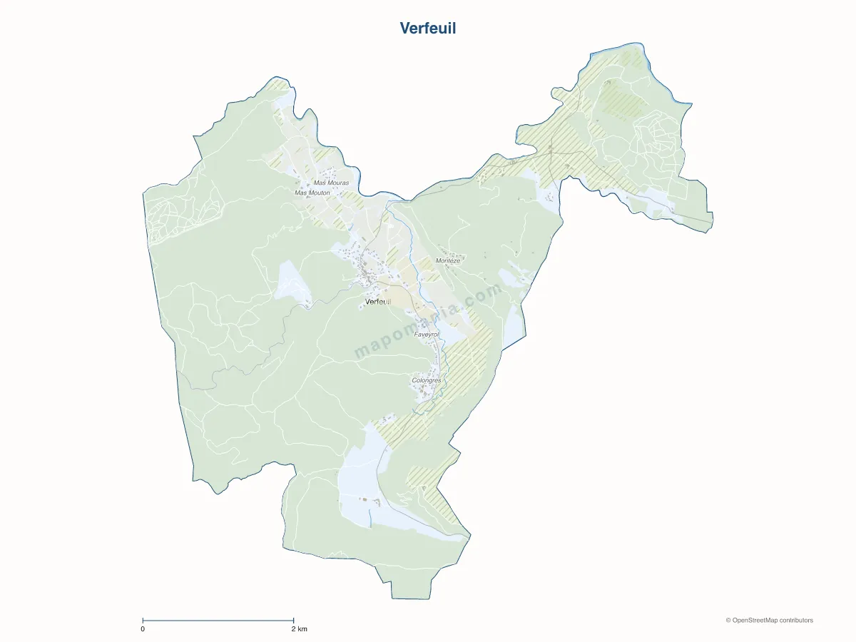 Carte de Verfeuil à personnaliser