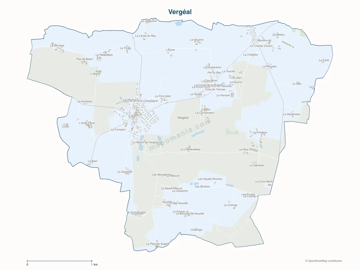 Carte de Vergéal à personnaliser