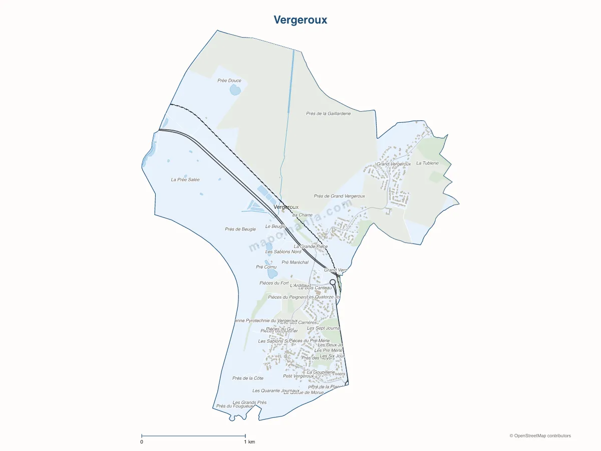 Carte de Vergeroux à personnaliser