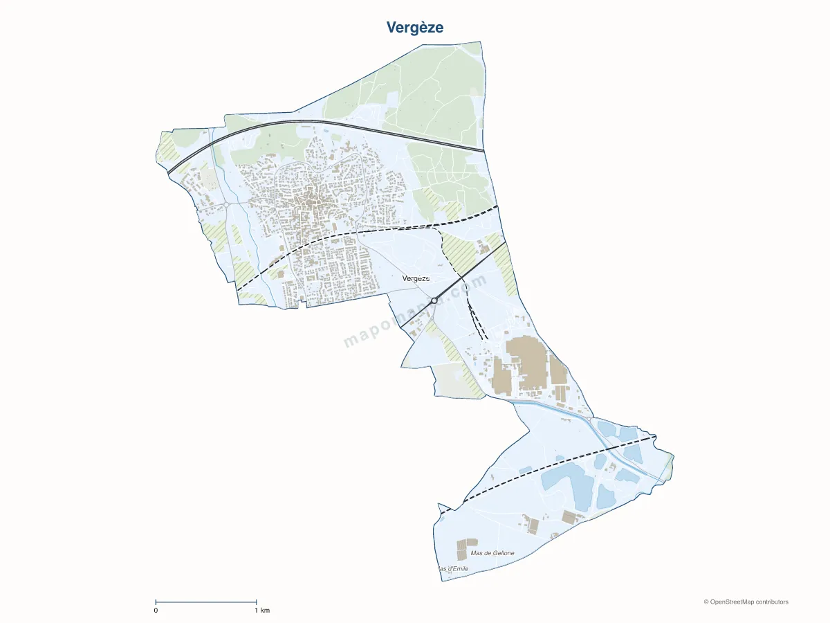 Carte de Vergèze à personnaliser