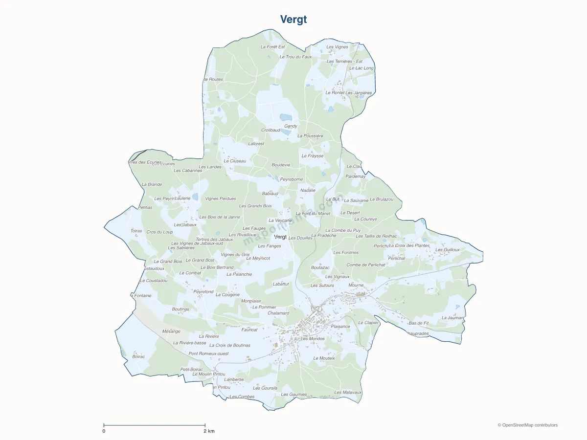 Carte de Vergt à personnaliser