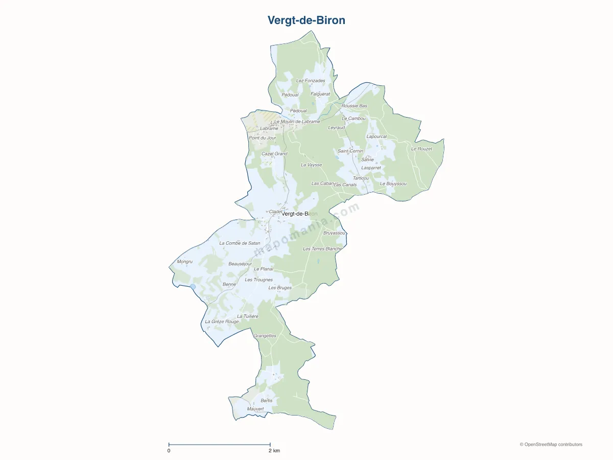 Carte de Vergt-de-Biron à personnaliser
