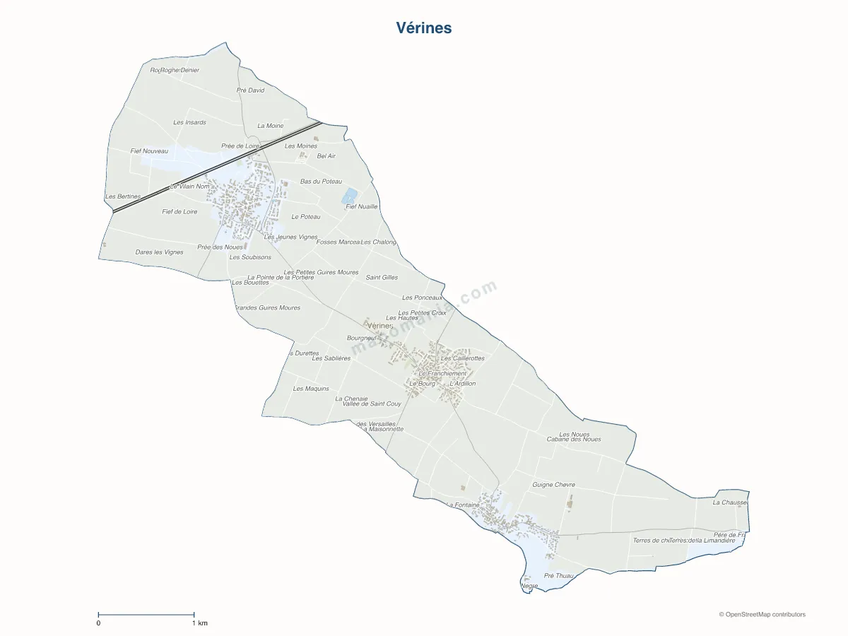 Carte de Vérines à personnaliser
