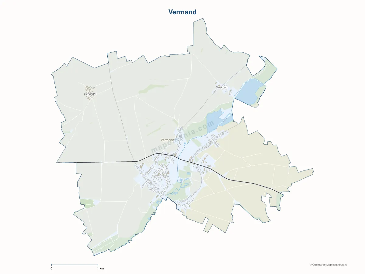 Carte de Vermand à personnaliser