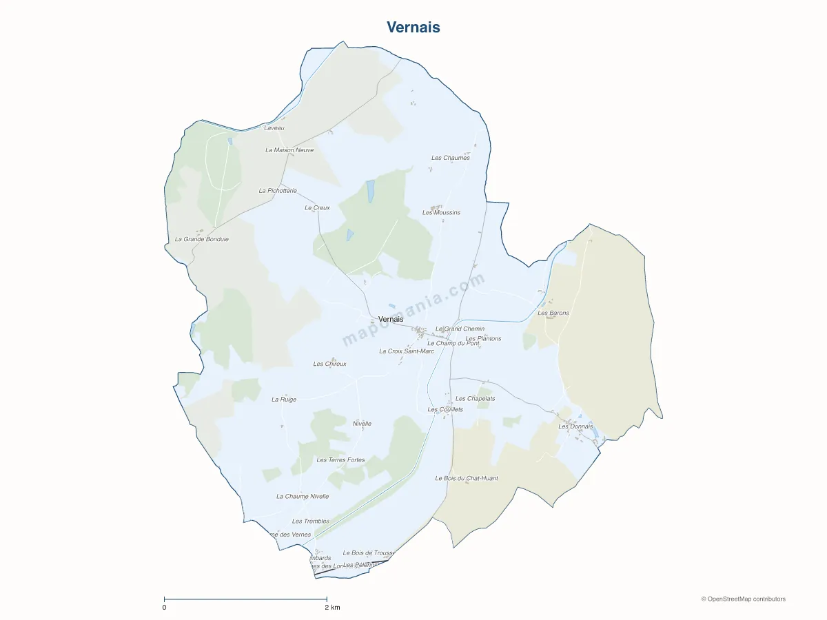 Carte de Vernais à personnaliser