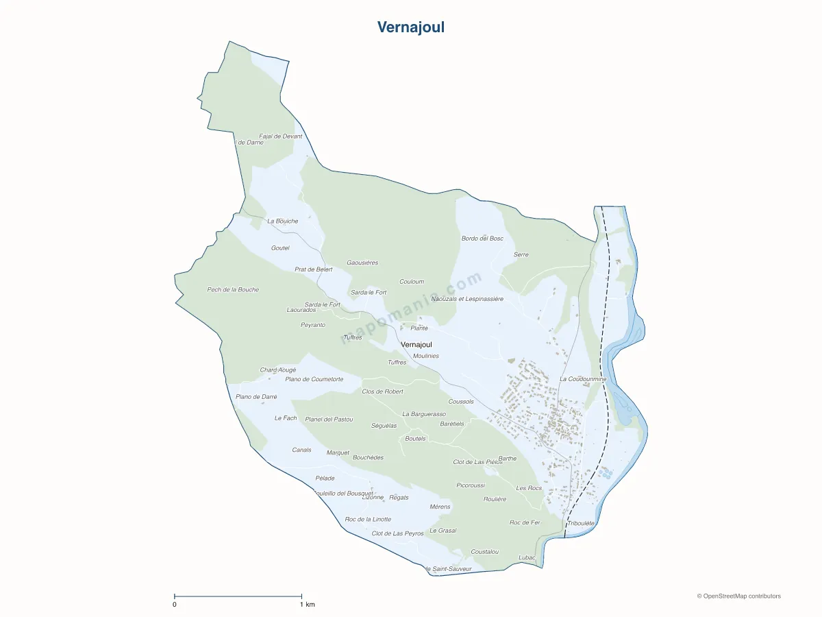 Carte de Vernajoul à personnaliser