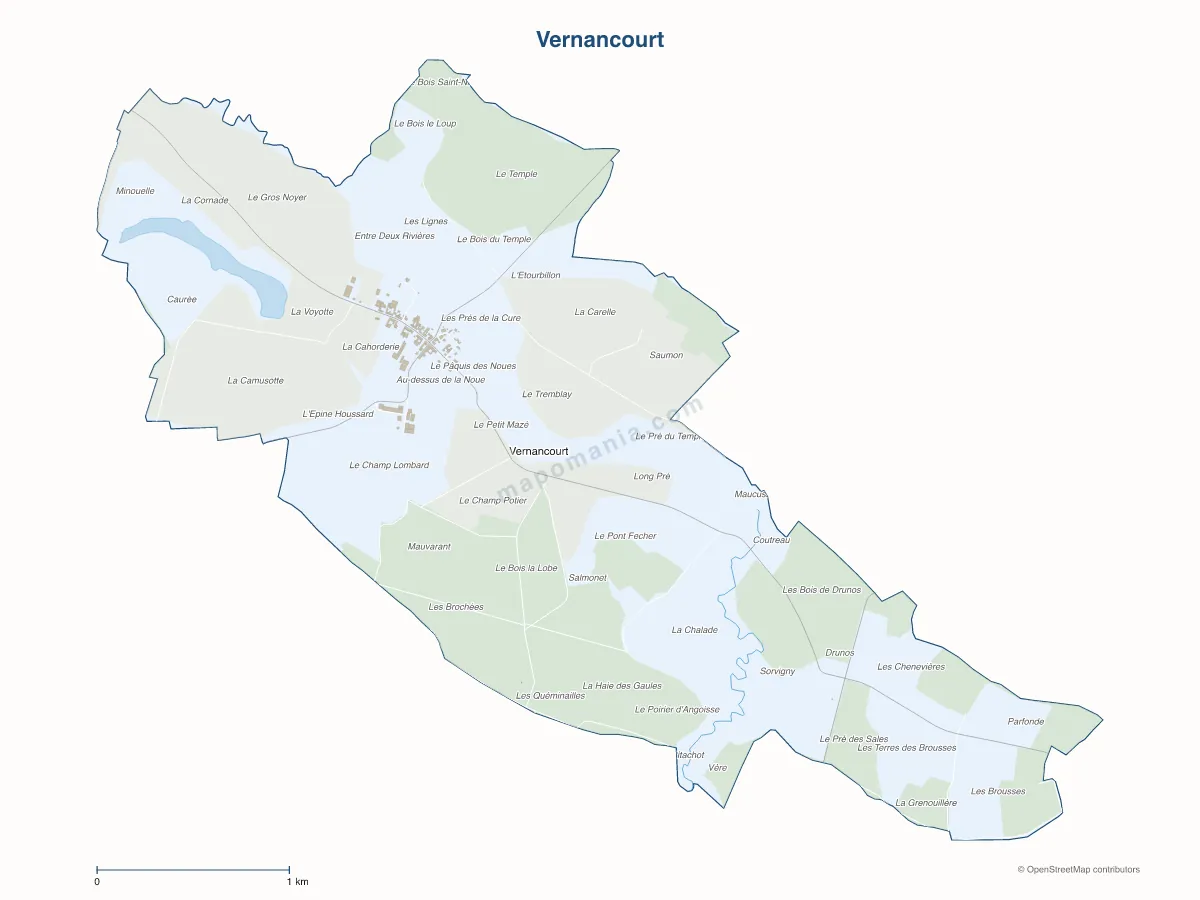Carte de Vernancourt à personnaliser