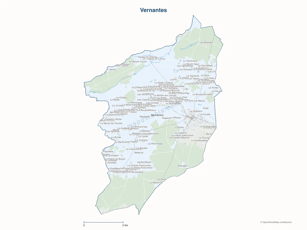 Carte de Vernantes à personnaliser