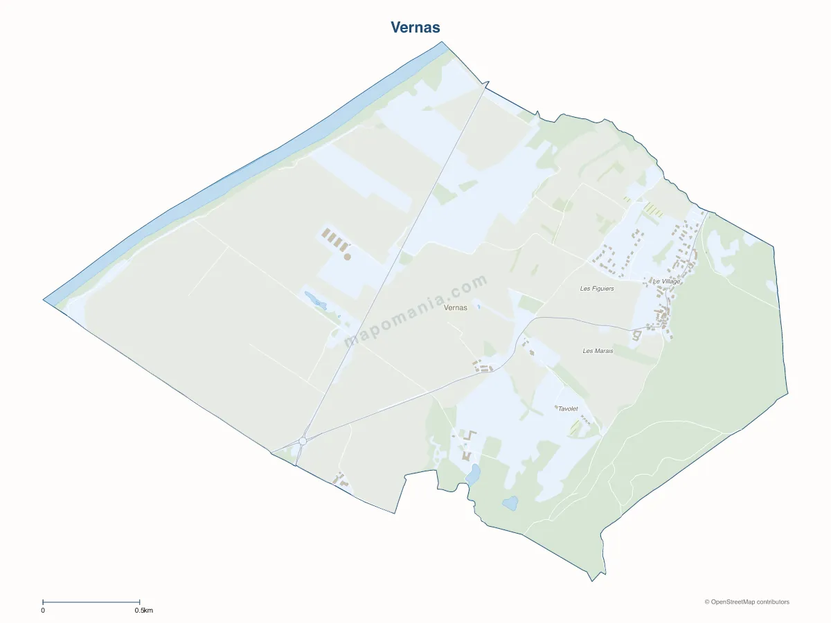 Carte de Vernas à personnaliser