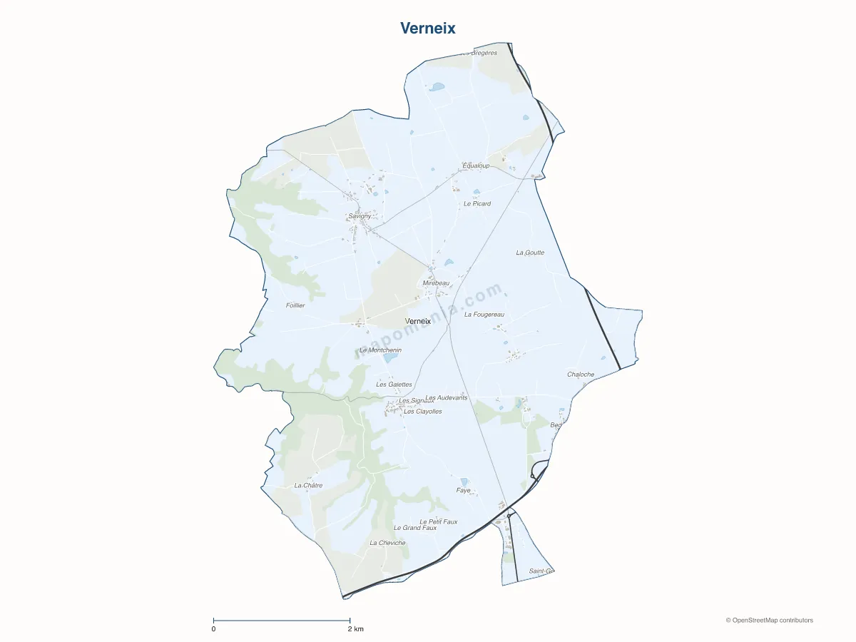 Carte de Verneix à personnaliser