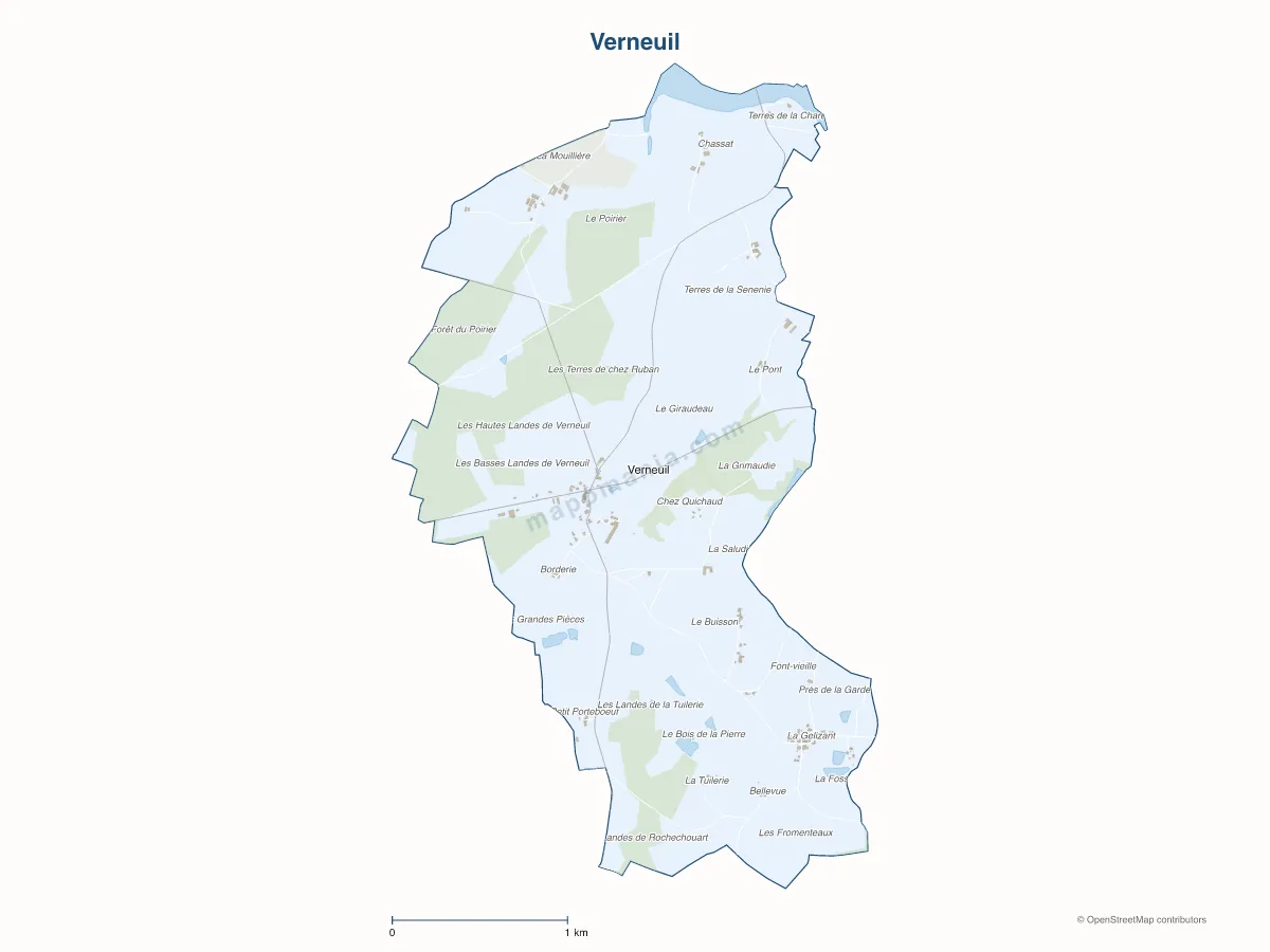 Carte de Verneuil à personnaliser